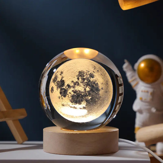 3D Full Moon  Crystal Ball LED Night Light - Elevate Your Space